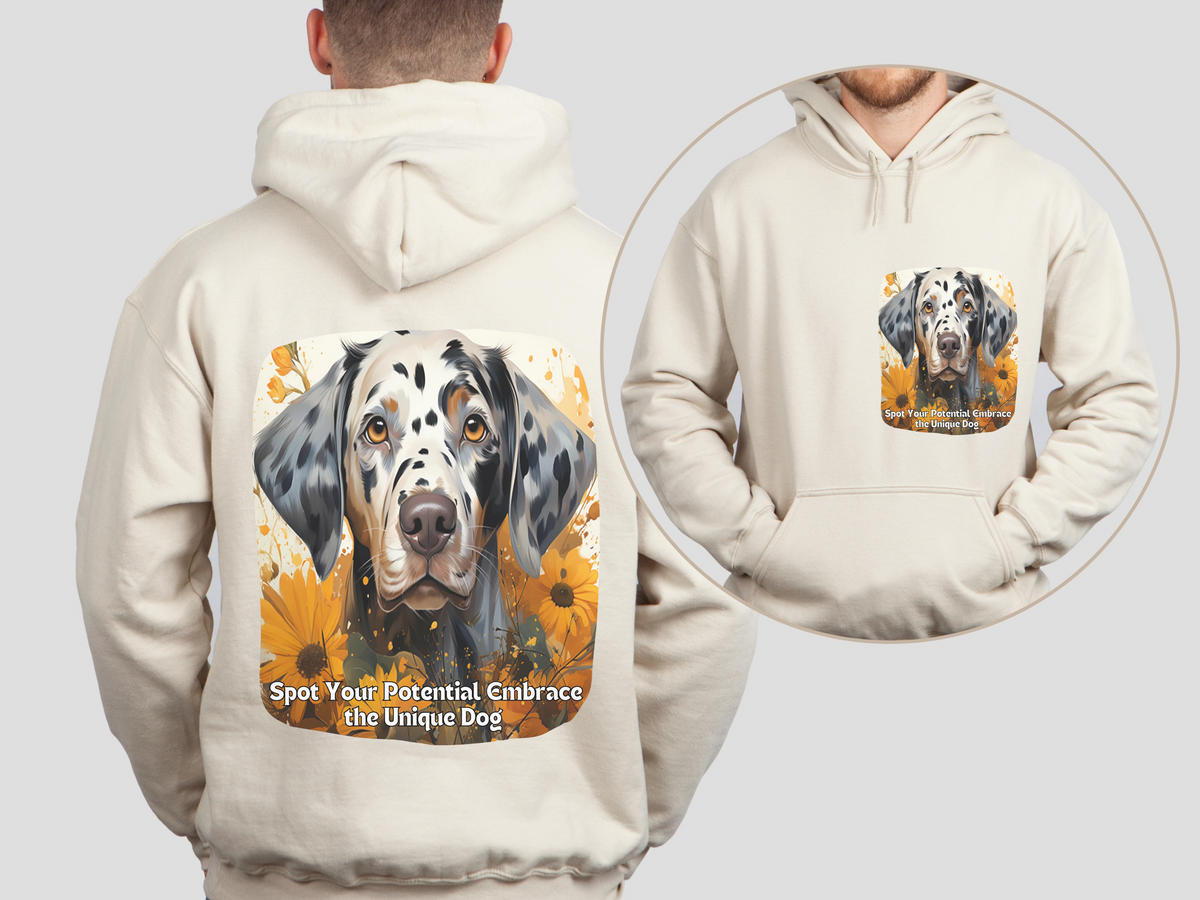 Sunflower & Dalmatian Dog Unisex Hoodie – Spot Your Potential, Embrace the Unique!