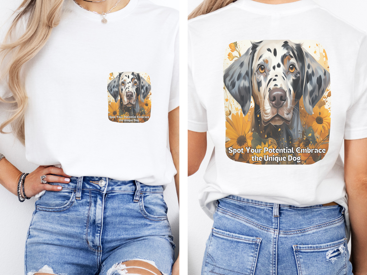 Dalmatian Sunflower Tee – 'Spot Your Potential' Front & Back Design