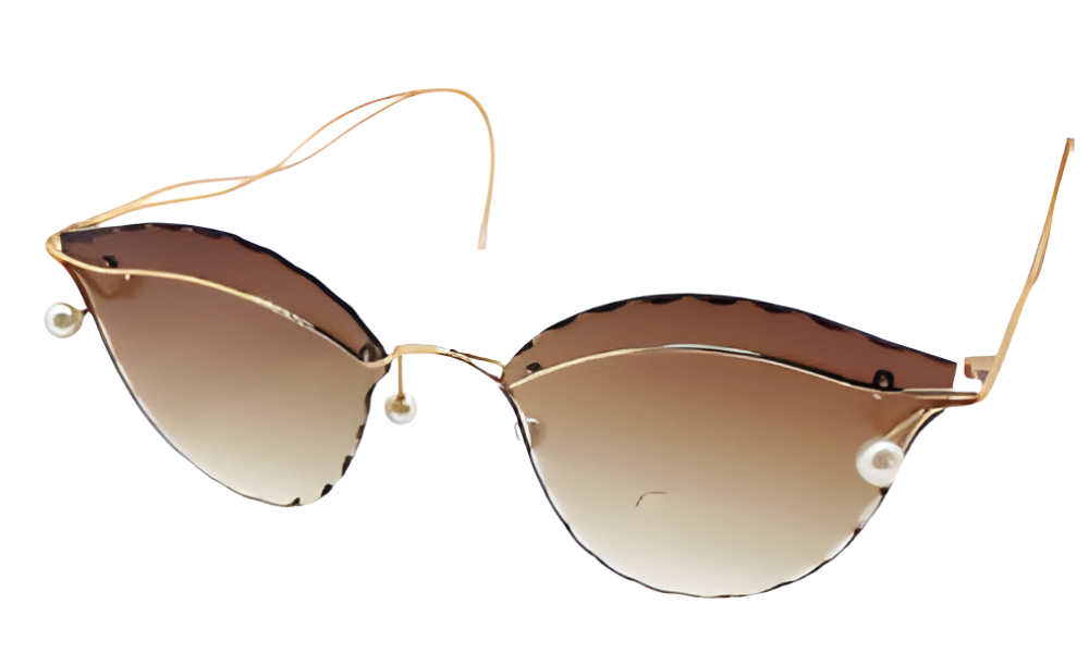 E5856 METAL FASHION RIMLESS OCEAN LENS SUNGLASSES