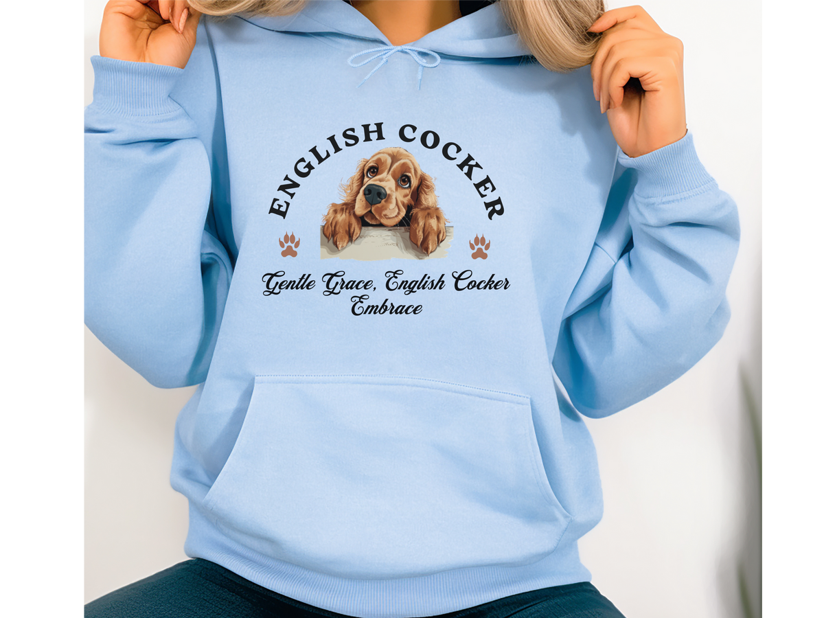 English Cocker Spaniel Dog Hoodie – "Gentle Grace, English Cocker Embrace" | Unisex Cozy Hoodie for Sweet & Stylish Companions