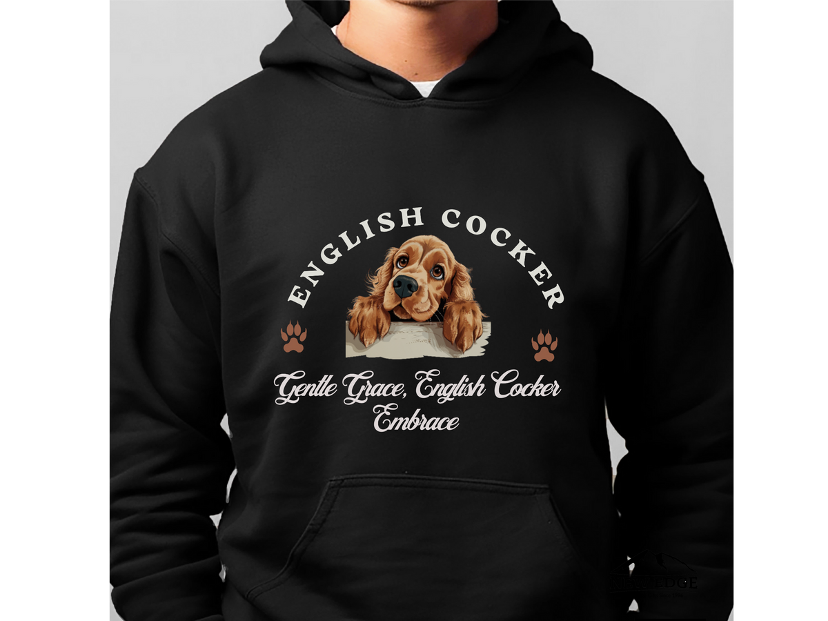 English Cocker Spaniel Dog Hoodie – "Gentle Grace, English Cocker Embrace" | Unisex Cozy Hoodie for Sweet & Stylish Companions