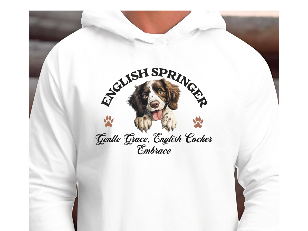 English Springer Spaniel Dog Hoodie – "Energetic Elegance, English Springer Bliss" | Unisex Cozy Hoodie for Spirited & Stylish Pups