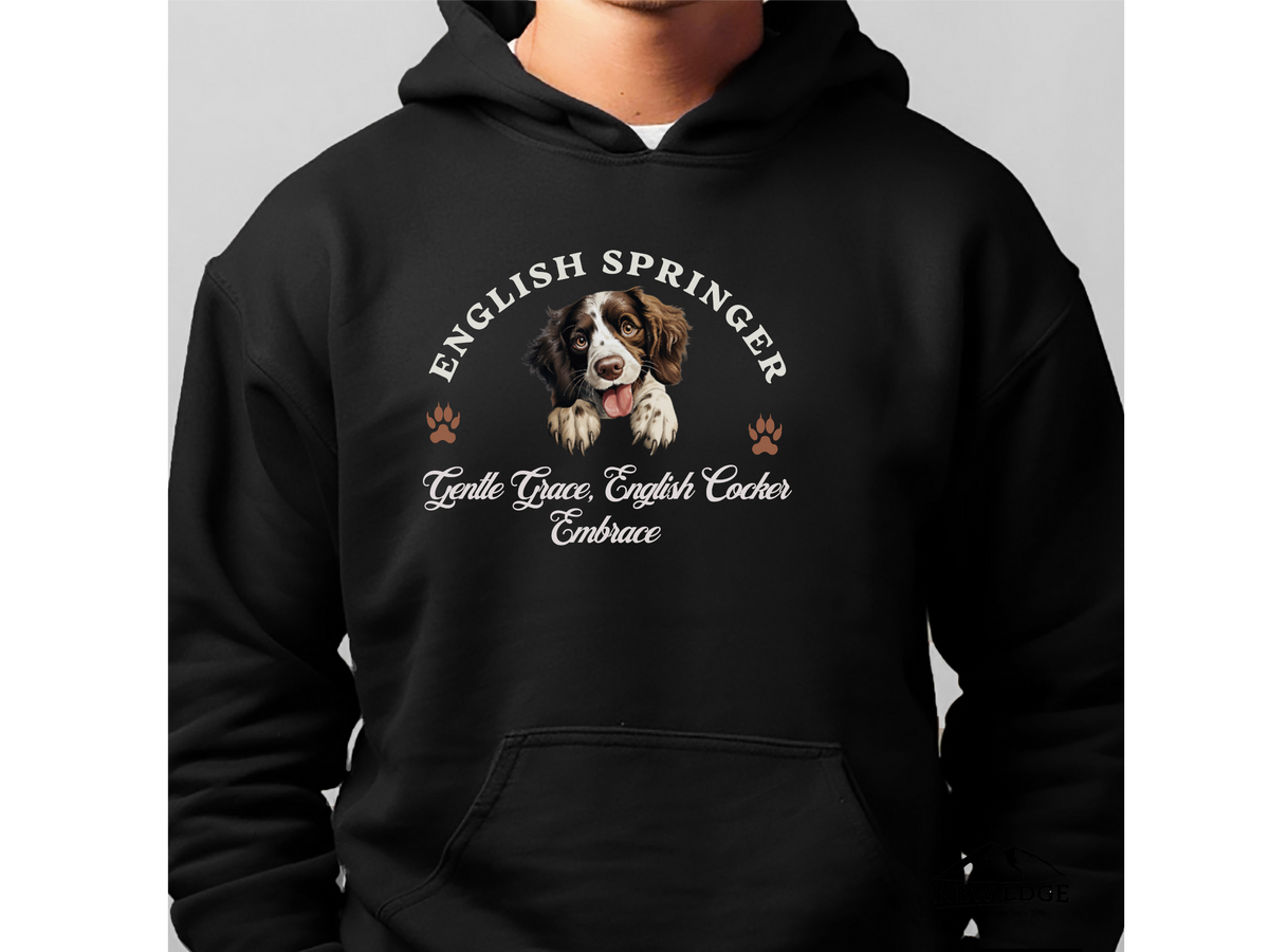 English Springer Spaniel Dog Hoodie – "Energetic Elegance, English Springer Bliss" | Unisex Cozy Hoodie for Spirited & Stylish Pups