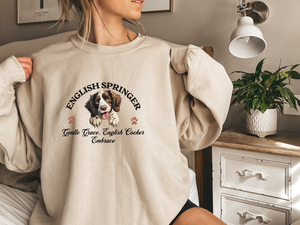 English Springer Spaniel Sweatshirt – Energetic Elegance, English Springer Bliss – Unisex Dog Lover Apparel