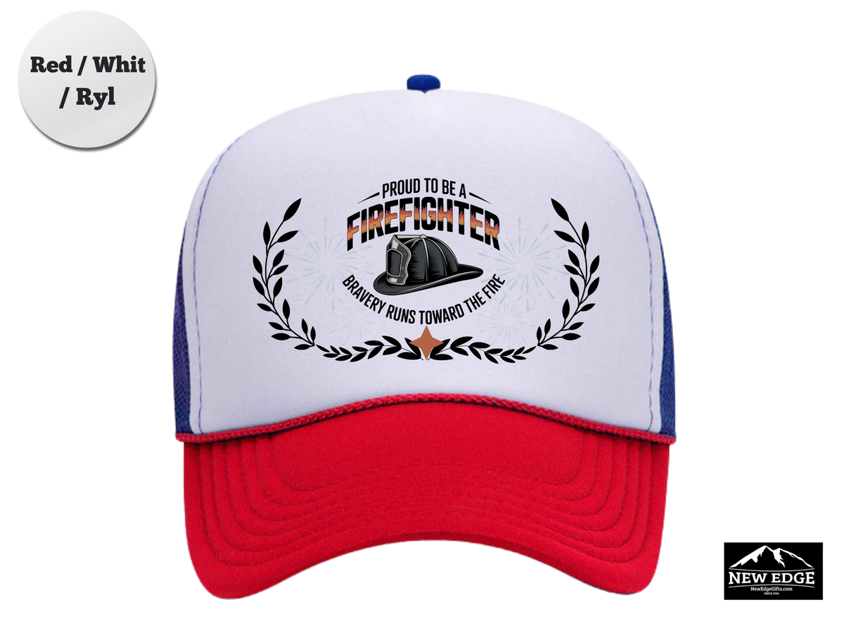 FIREFIGHTER Trucker Hat – Bravery Runs Toward the Fire – Bold Hero Mesh Cap for First Responders & Firemen