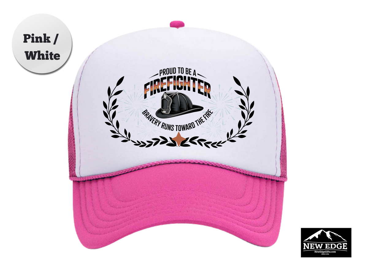 FIREFIGHTER Trucker Hat – Bravery Runs Toward the Fire – Bold Hero Mesh Cap for First Responders & Firemen