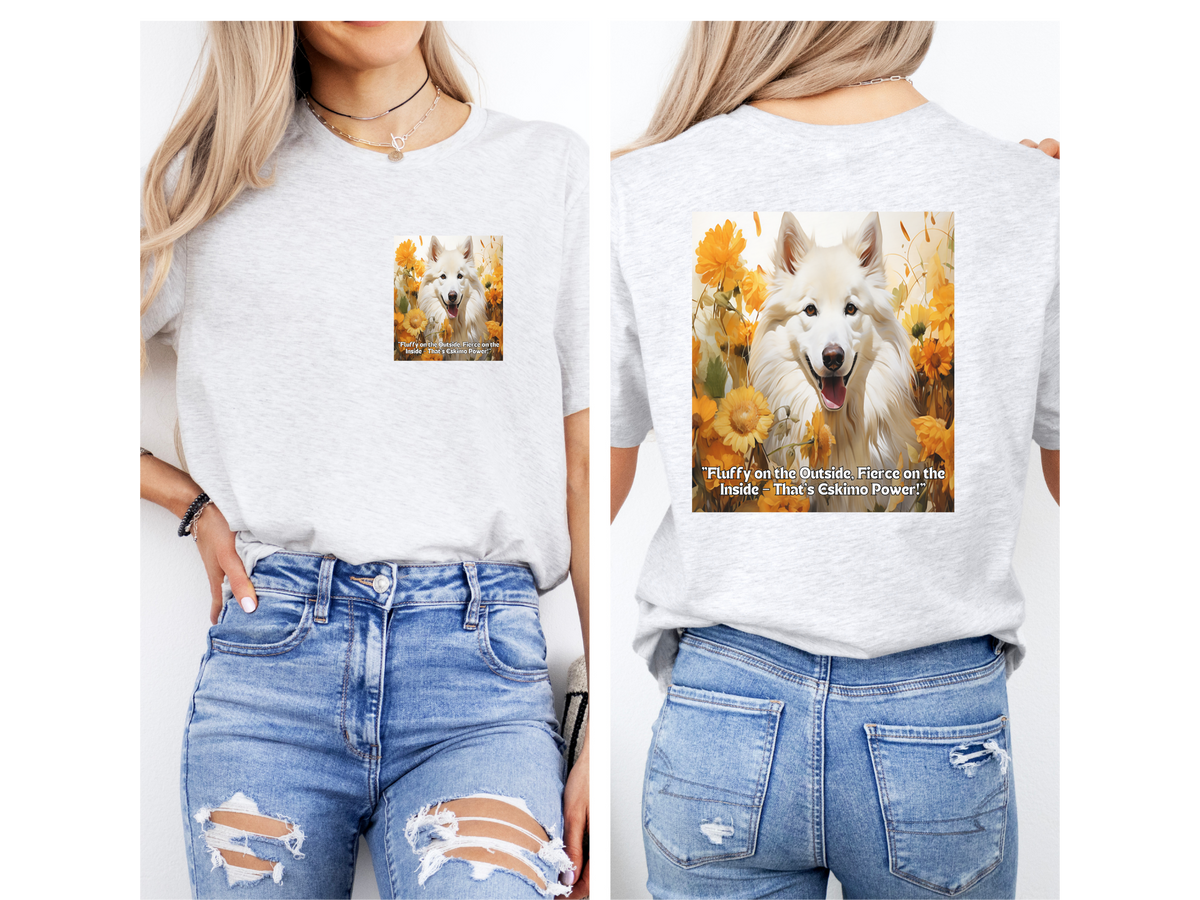 American Eskimo Sunflower Hoodie – Fluffy Outside, Fierce Inside – Unisex Eskie Power Pullover