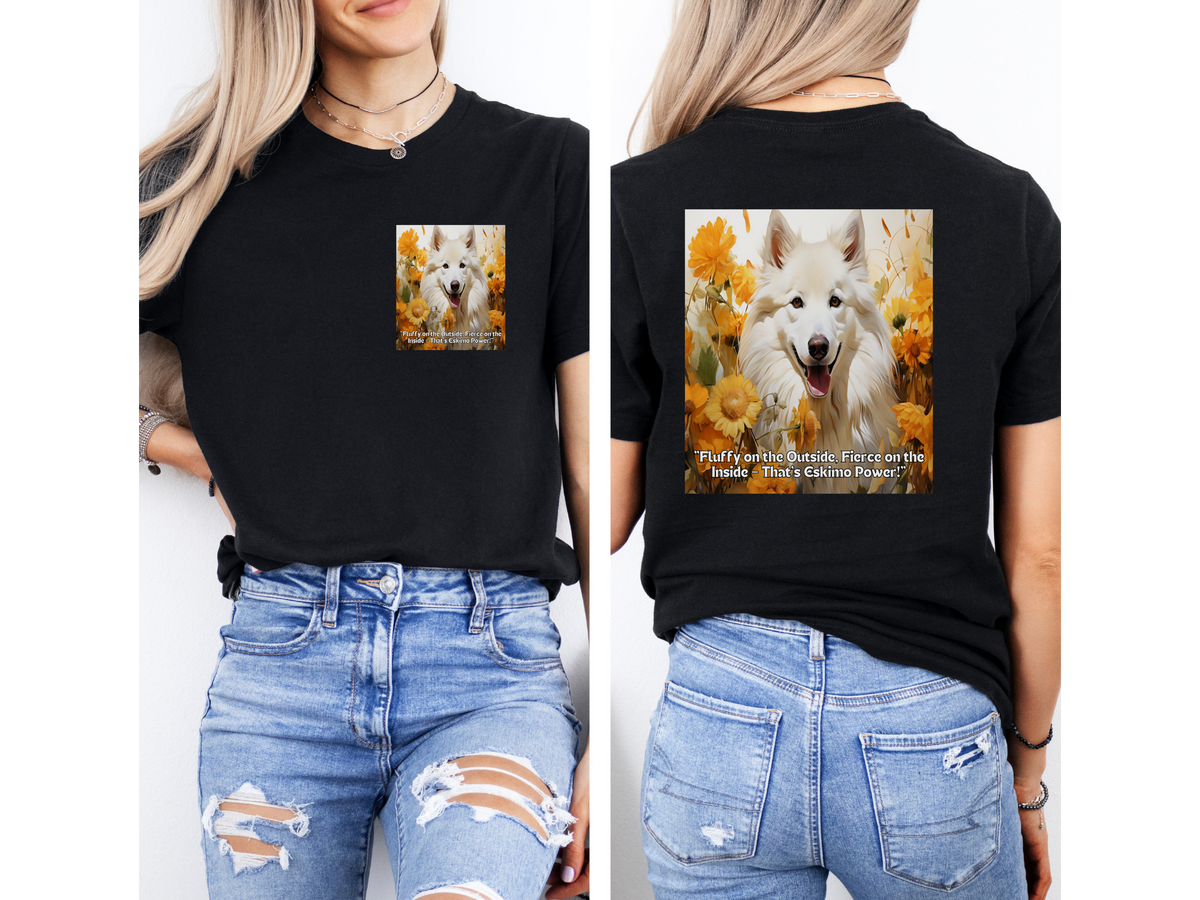 American Eskimo Sunflower Hoodie – Fluffy Outside, Fierce Inside – Unisex Eskie Power Pullover