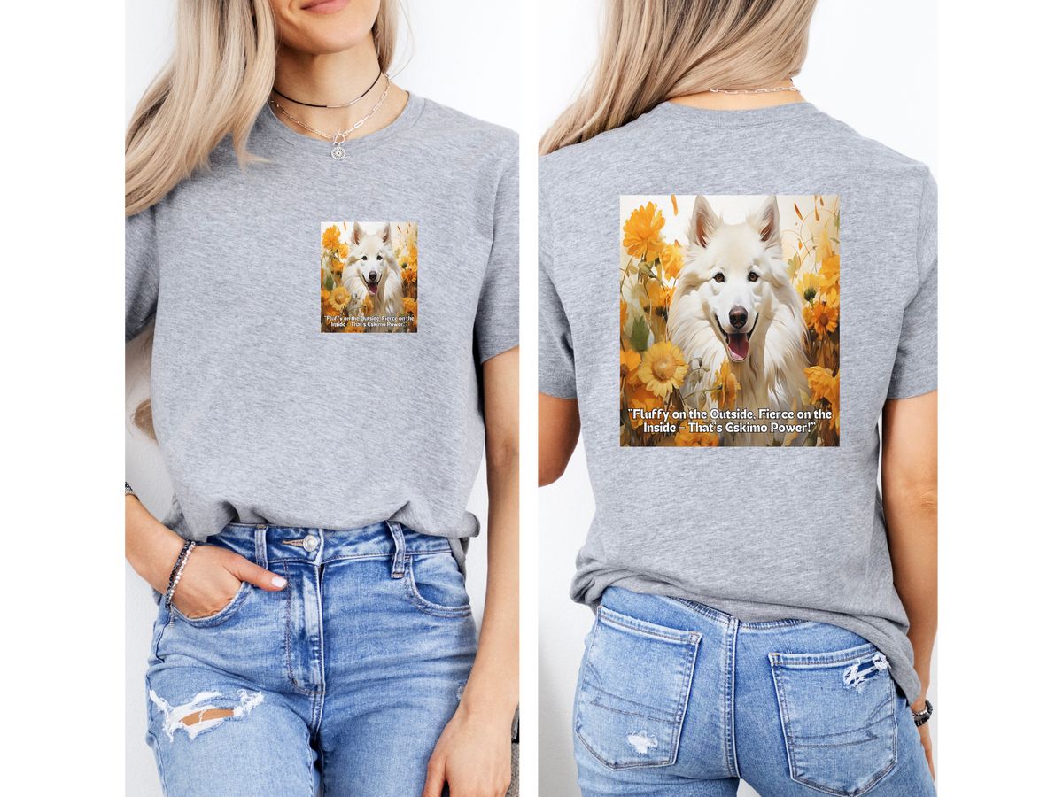 American Eskimo Sunflower Hoodie – Fluffy Outside, Fierce Inside – Unisex Eskie Power Pullover