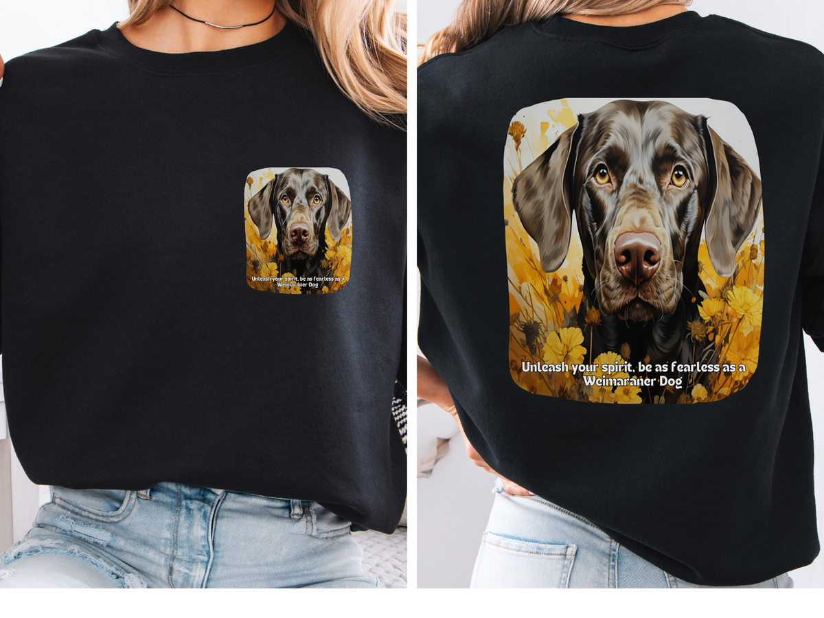 Fearless Weimaraner Sunflower Sweatshirt – Unleash Your Spirit in Comfort