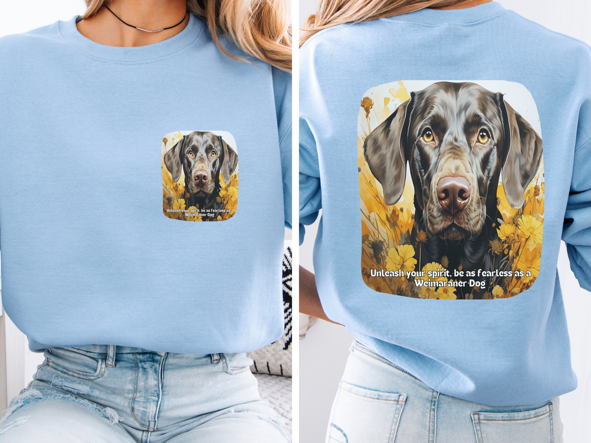 Fearless Weimaraner Sunflower Sweatshirt – Unleash Your Spirit in Comfort