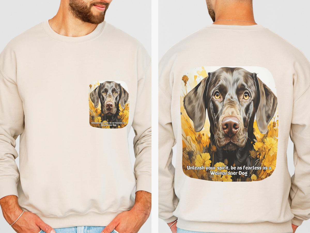 Fearless Weimaraner Sunflower Sweatshirt – Unleash Your Spirit in Comfort