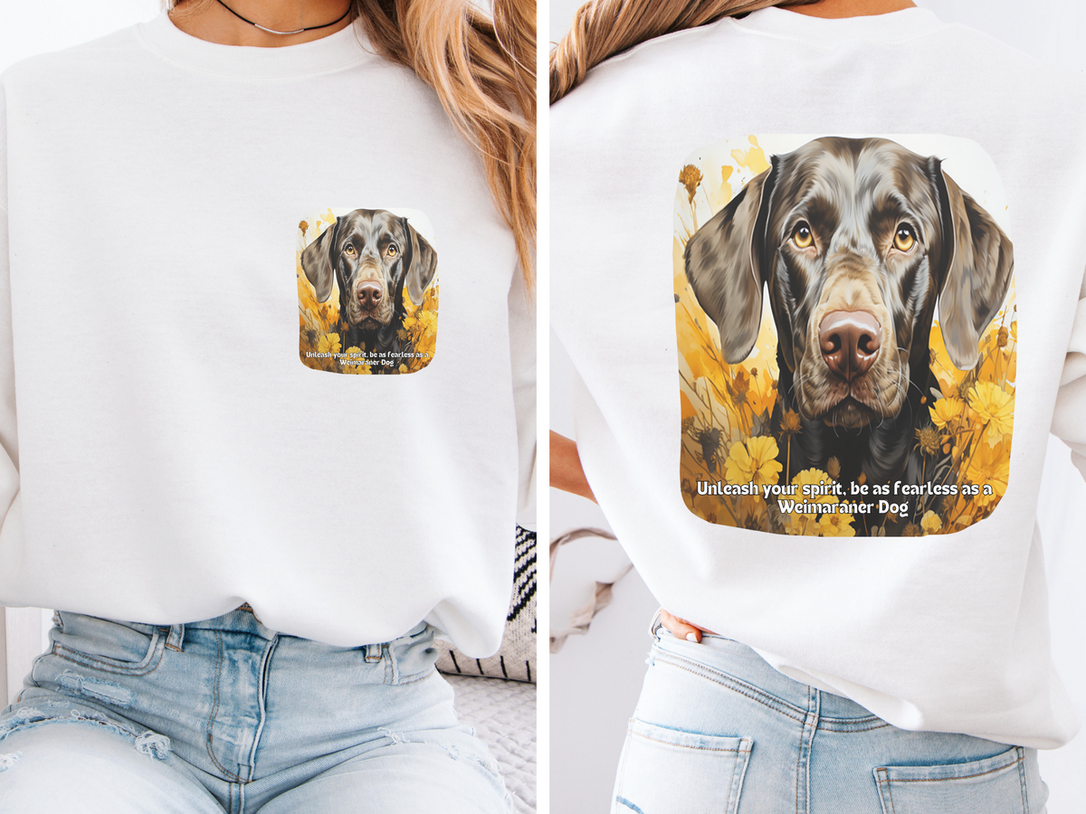 Fearless Weimaraner Sunflower Sweatshirt – Unleash Your Spirit in Comfort