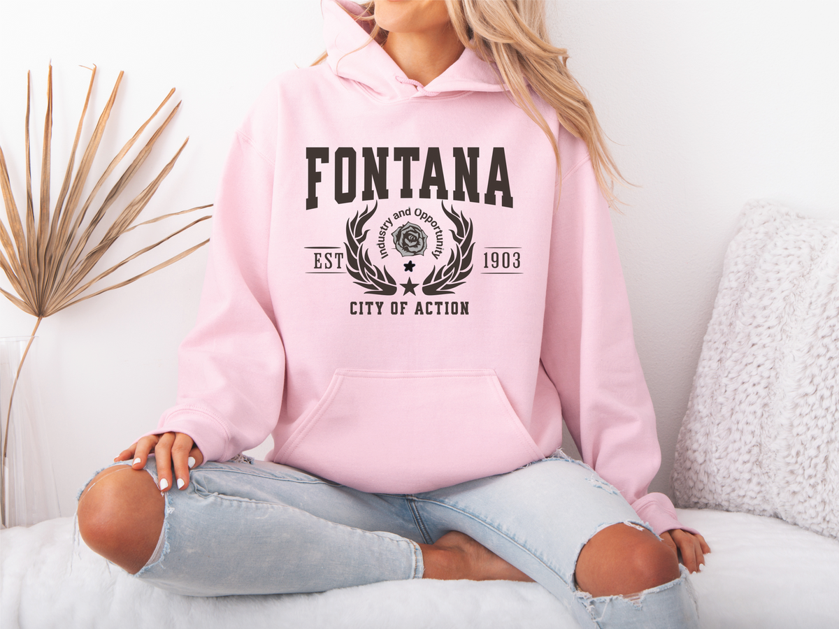Fontana California Legacy Hoodie – "City of Action" Unisex Sweatshirt