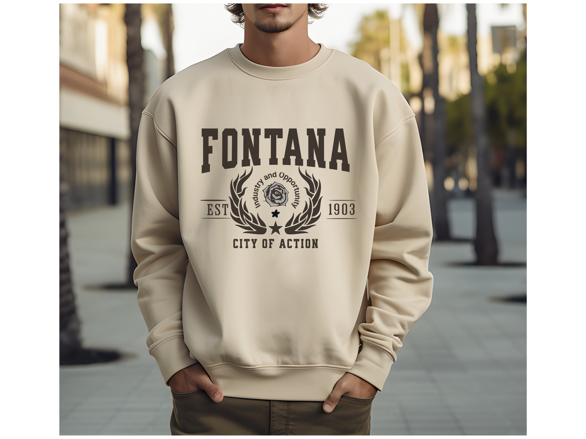 Fontana Legacy Unisex Sweatshirt City of Action California Comfort Pullover