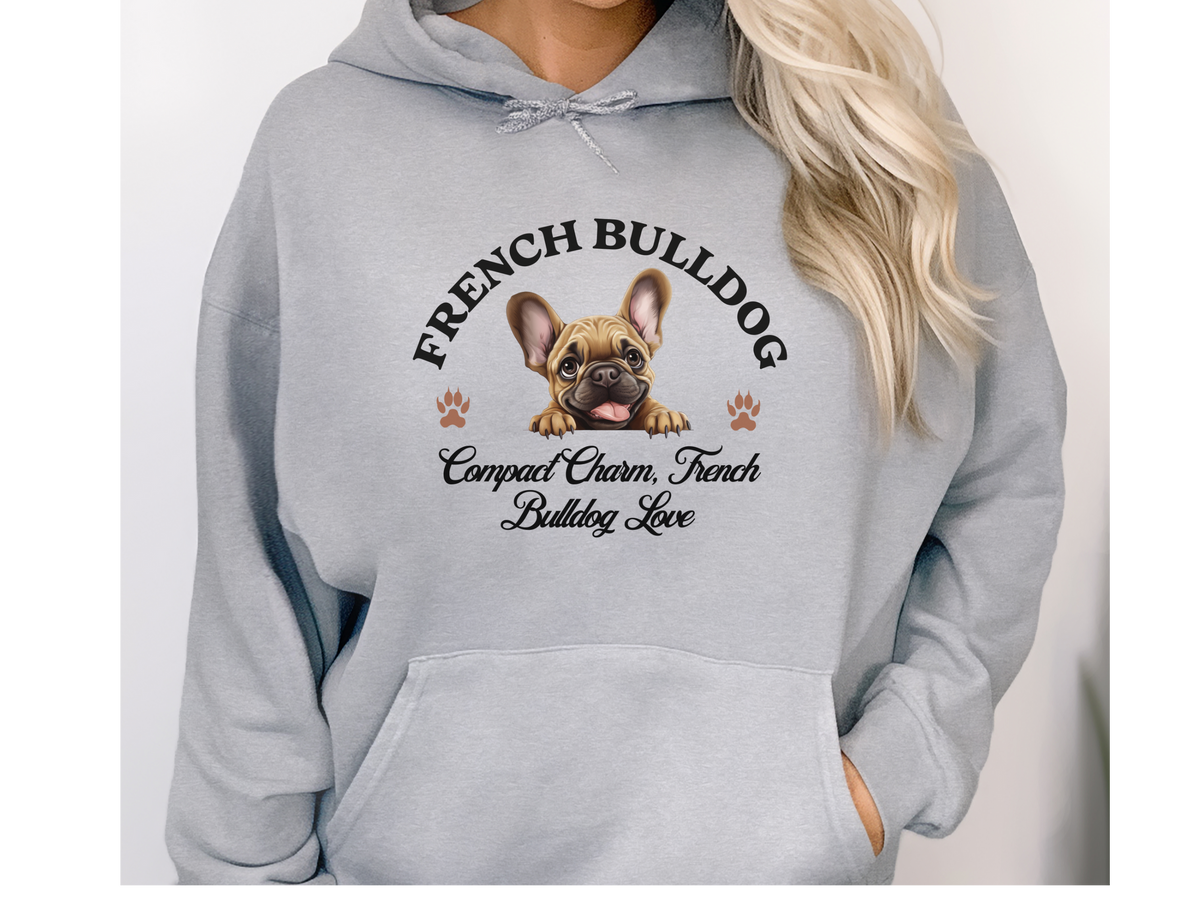 French Bulldog Dog Hoodie – "Compact Charm, French Bulldog Love" | Unisex Cozy Hoodie for Playful & Stylish Pups
