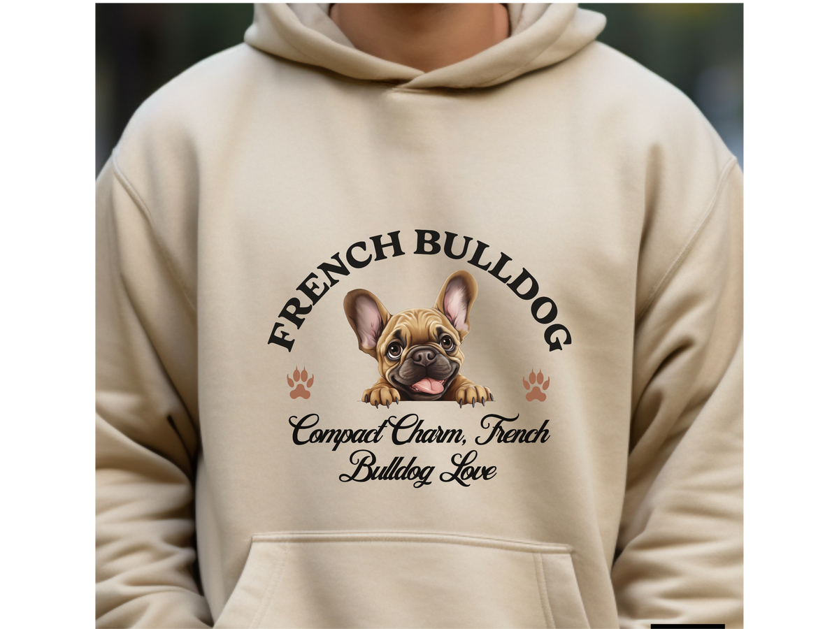 French Bulldog Dog Hoodie – "Compact Charm, French Bulldog Love" | Unisex Cozy Hoodie for Playful & Stylish Pups