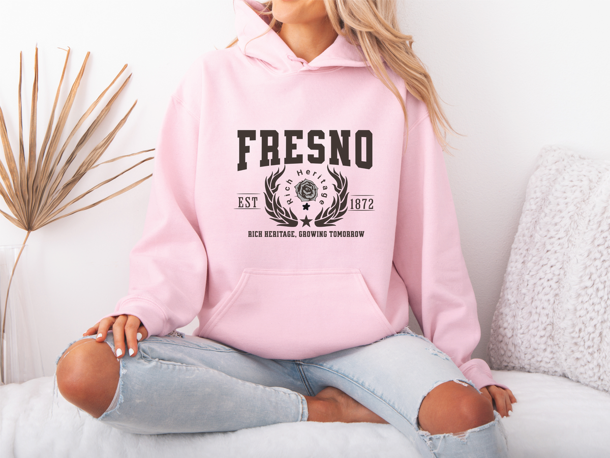 Fresno California Legacy Hoodie – "Rich Heritage, Growing Tomorrow" Unisex Sweatshirt
