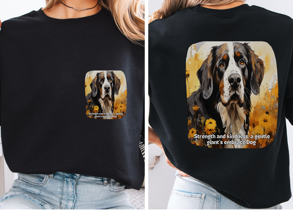 Gentle Giant Sunflower Dog Sweatshirt – 'Strength & Kindness' Inspirational Design – Unisex Large Breed Apparel
