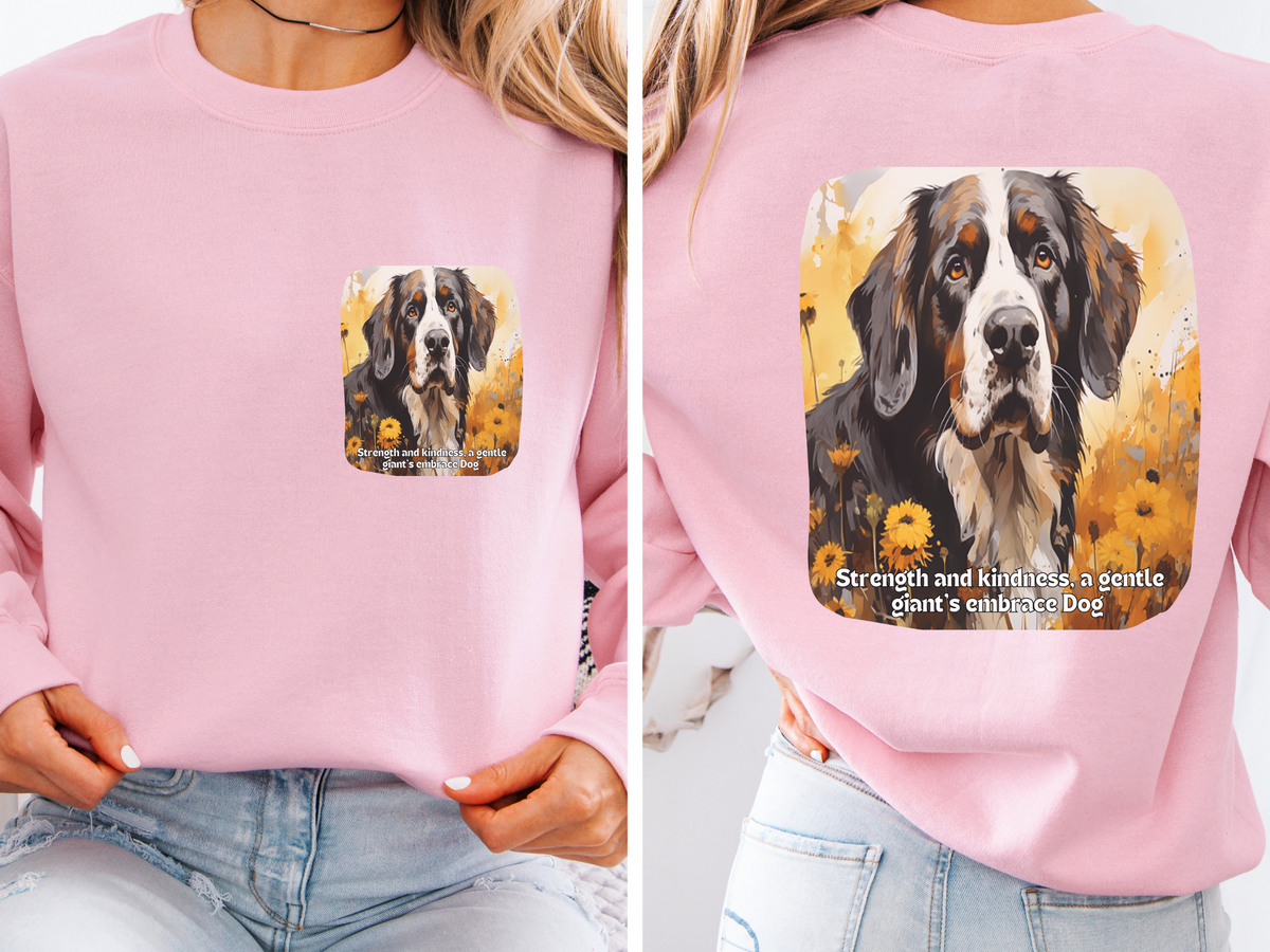 Gentle Giant Sunflower Dog Sweatshirt – 'Strength & Kindness' Inspirational Design – Unisex Large Breed Apparel