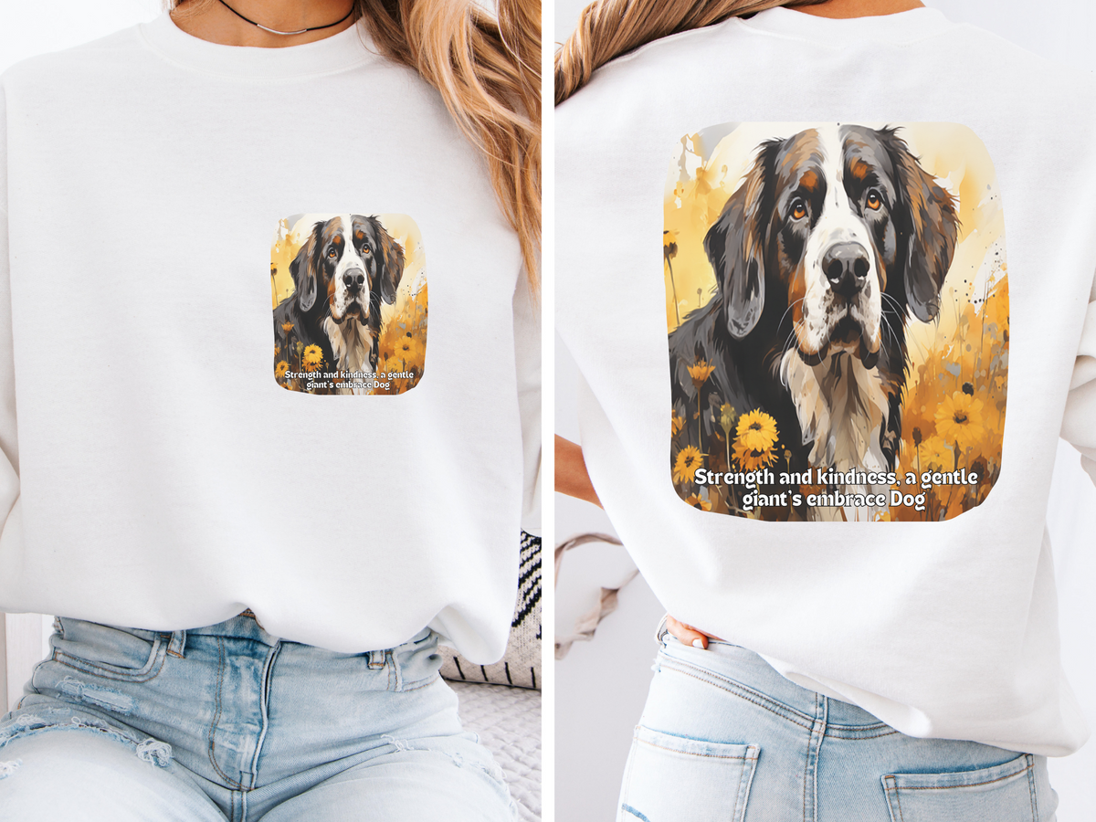 Gentle Giant Sunflower Dog Sweatshirt – 'Strength & Kindness' Inspirational Design – Unisex Large Breed Apparel