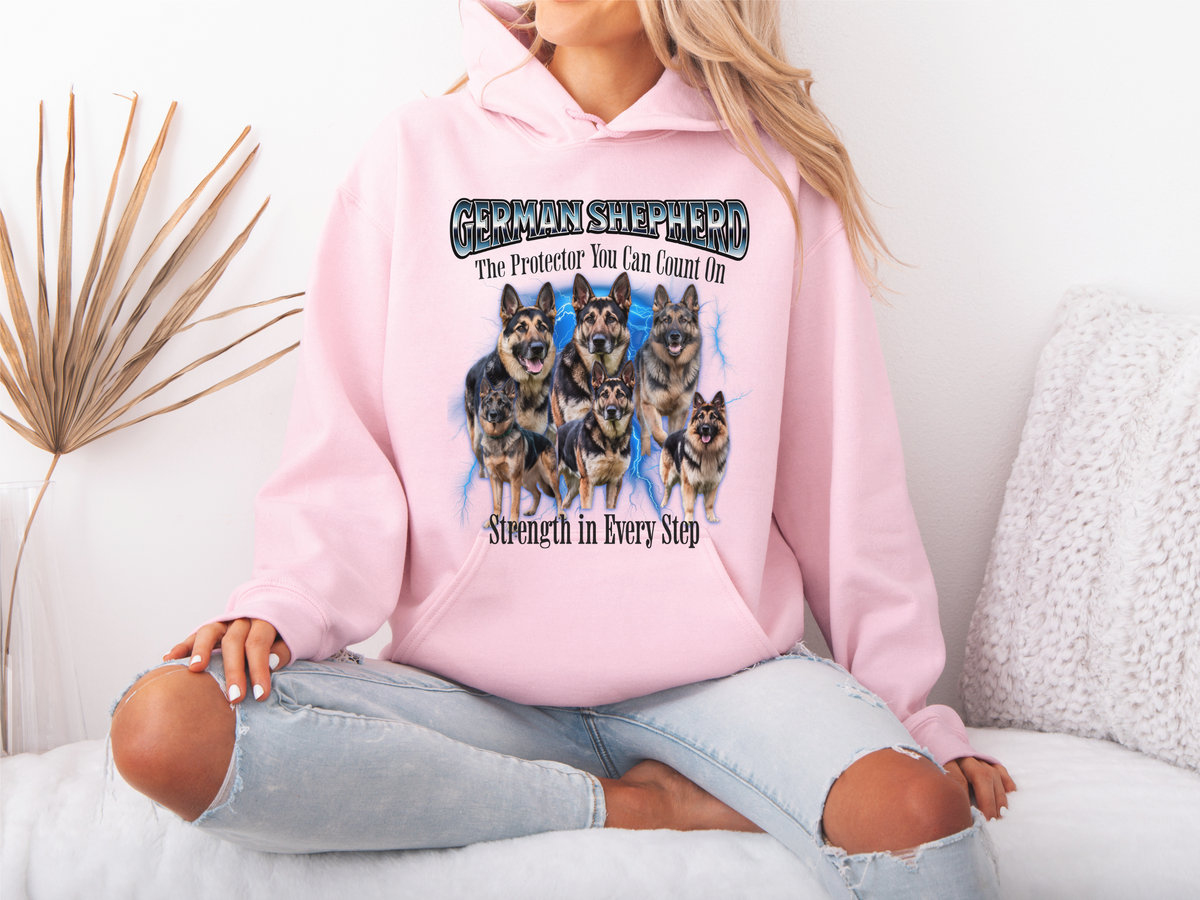 German Shepherd Bootleg Collage Hoodie – The Protector You Can Count On | Unisex Dog Lover Pullover