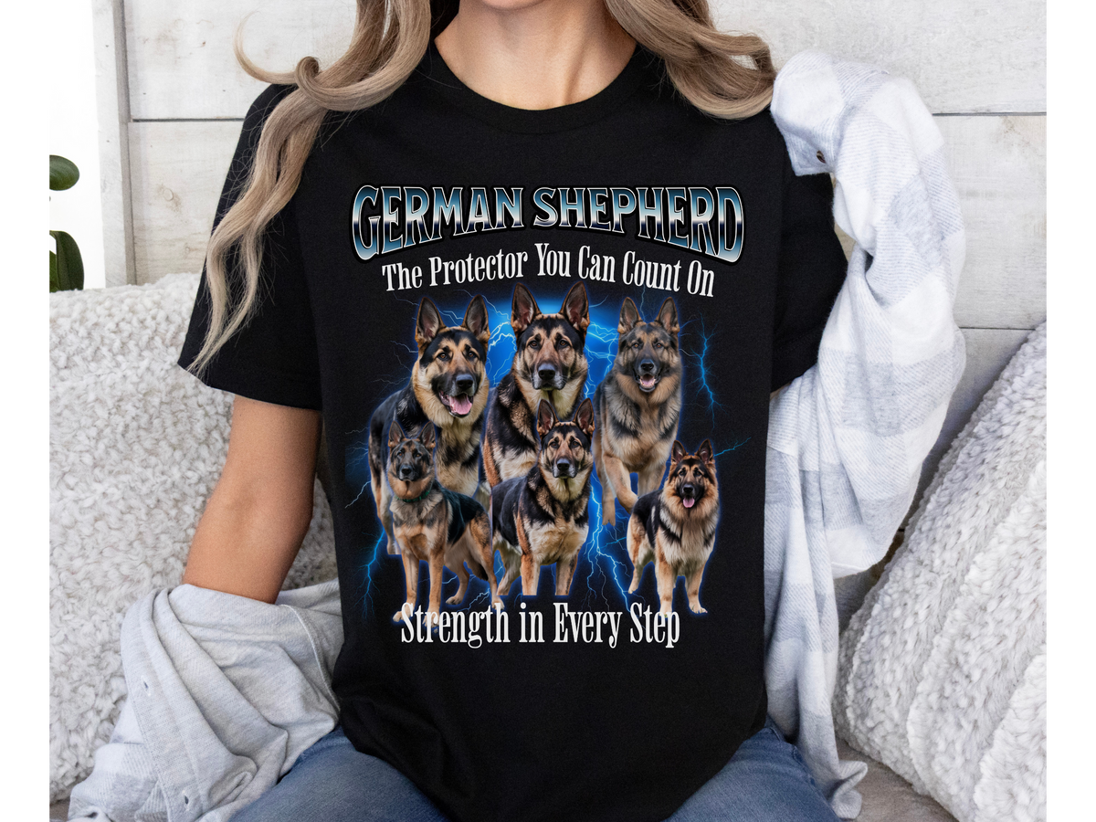 German Shepherd Bootleg Collage T-Shirt – The Protector You Can Count On | Unisex Dog Lover Tee