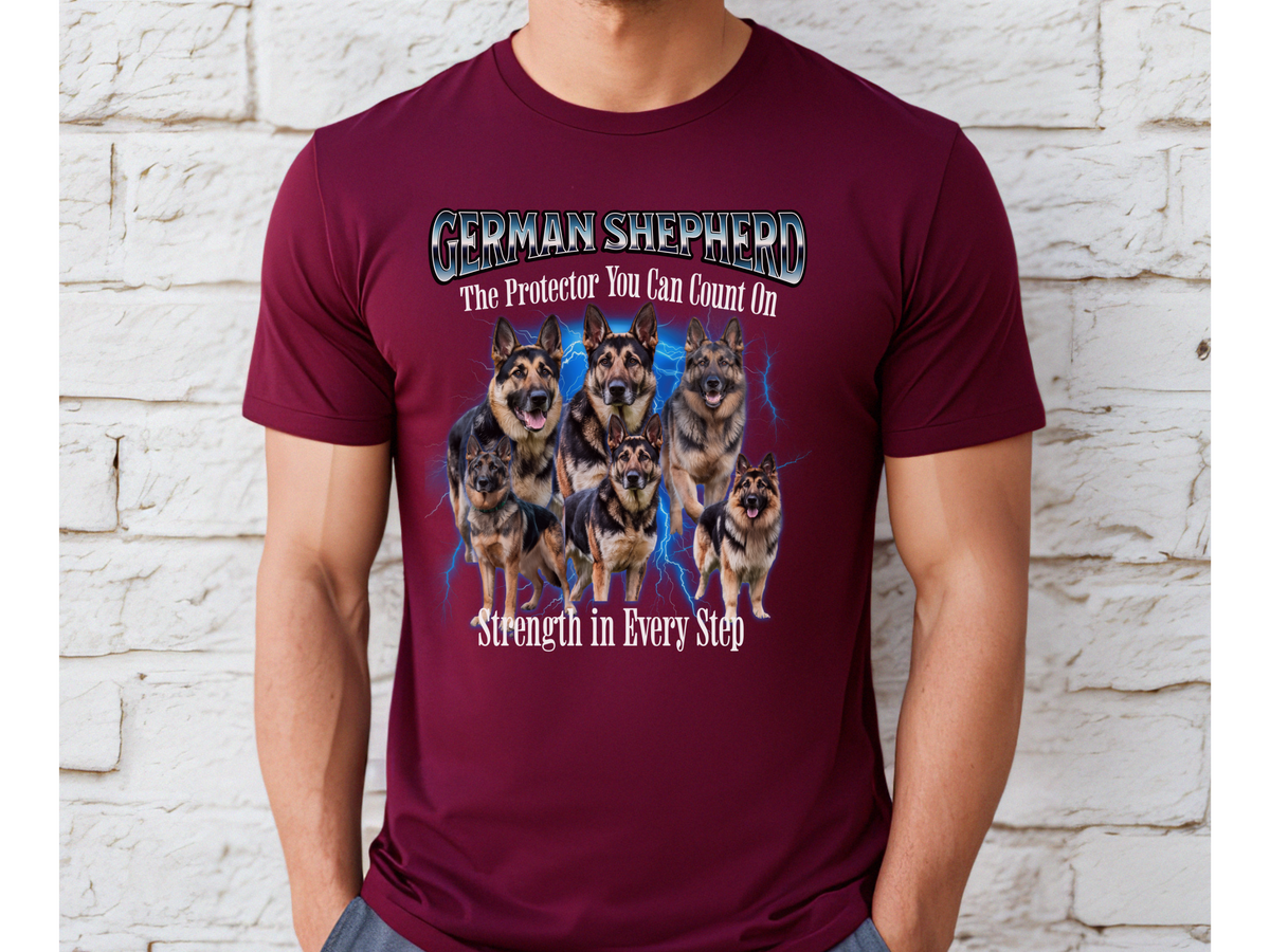 German Shepherd Bootleg Collage T-Shirt – The Protector You Can Count On | Unisex Dog Lover Tee