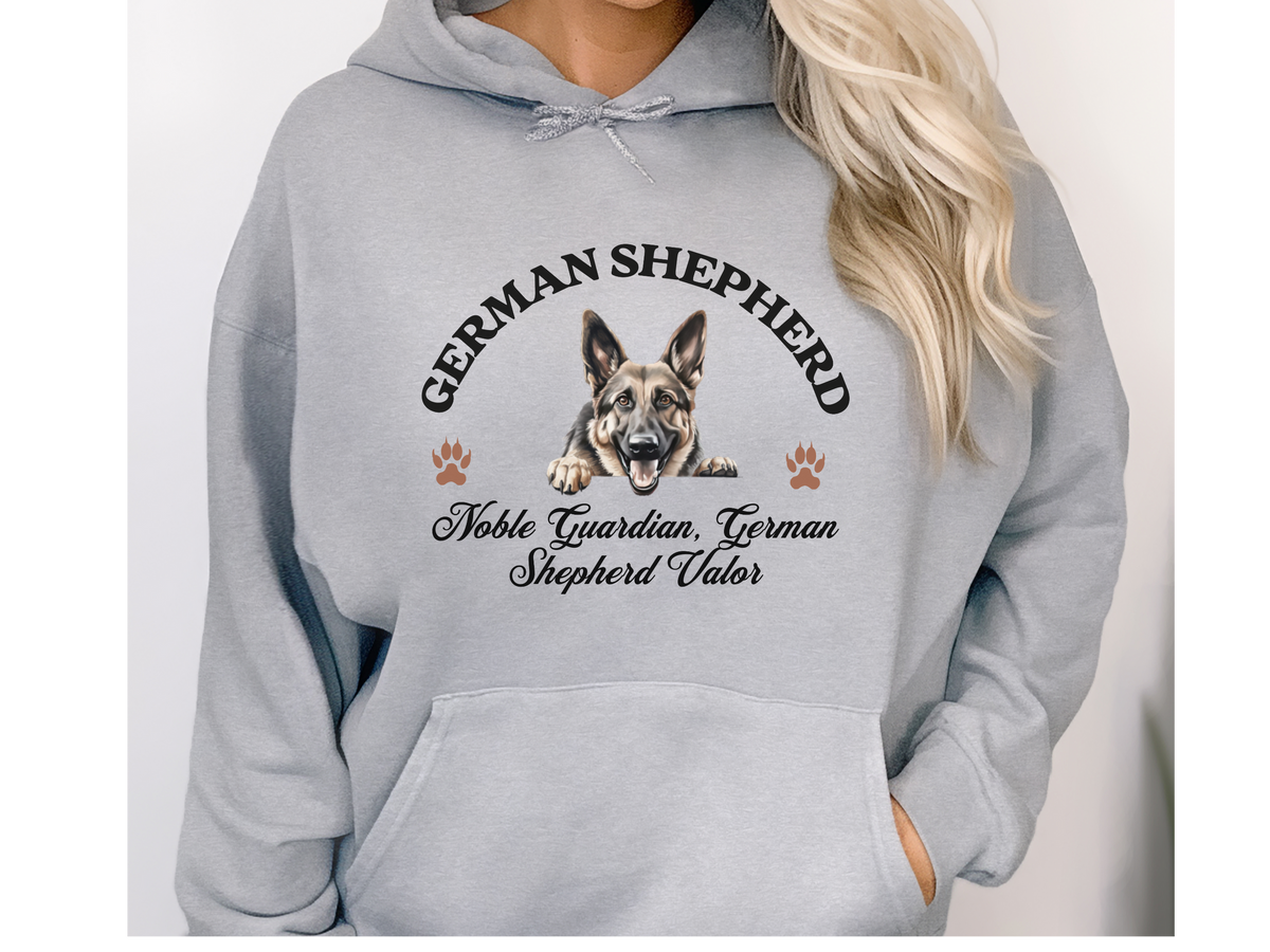German Shepherd Dog Hoodie – "Noble Guardian, German Shepherd Valor" | Unisex Cozy Hoodie for Brave & Loyal Dogs