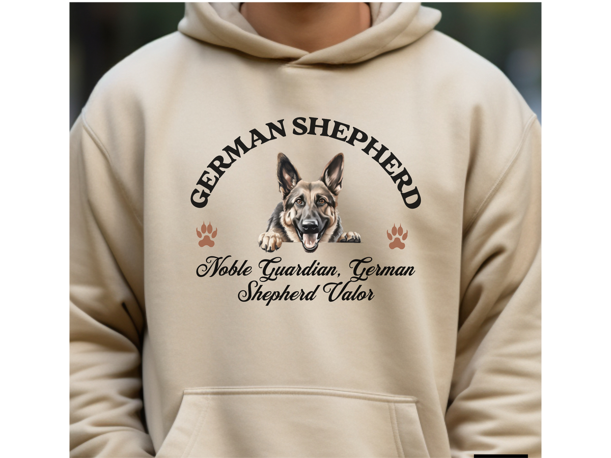 German Shepherd Dog Hoodie – "Noble Guardian, German Shepherd Valor" | Unisex Cozy Hoodie for Brave & Loyal Dogs