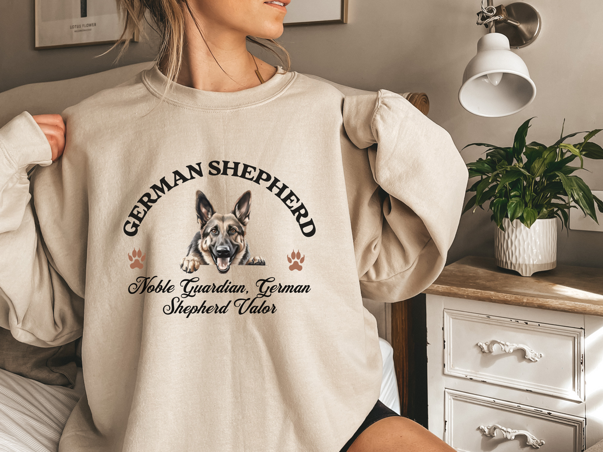 German Shepherd Sweatshirt – Noble Guardian, German Shepherd Valor – Unisex Dog Lover Apparel