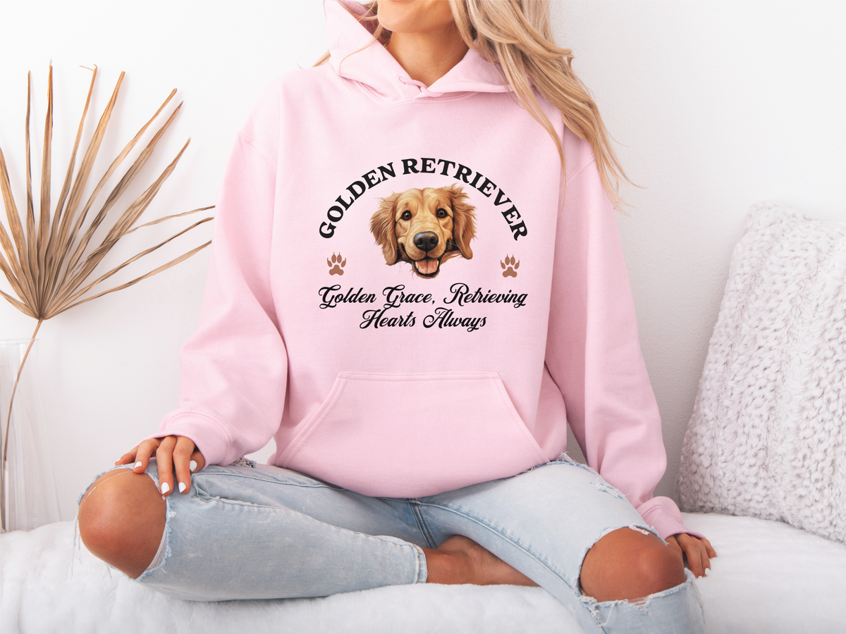 Golden Retriever Dog Hoodie – "Golden Grace, Retrieving Hearts Always" | Unisex Cozy Hoodie for Friendly, Loving Pups