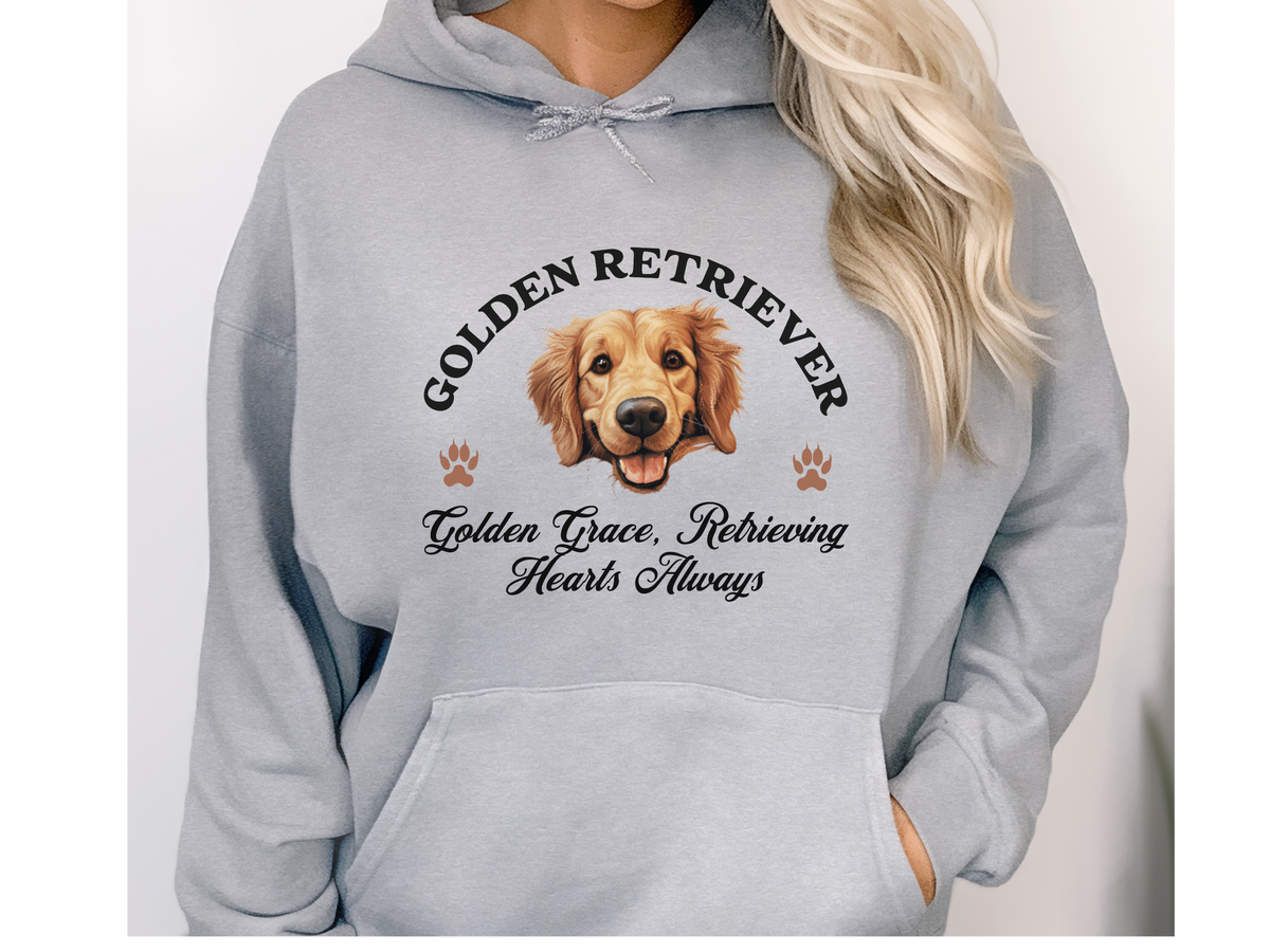 Golden Retriever Dog Hoodie – "Golden Grace, Retrieving Hearts Always" | Unisex Cozy Hoodie for Friendly, Loving Pups