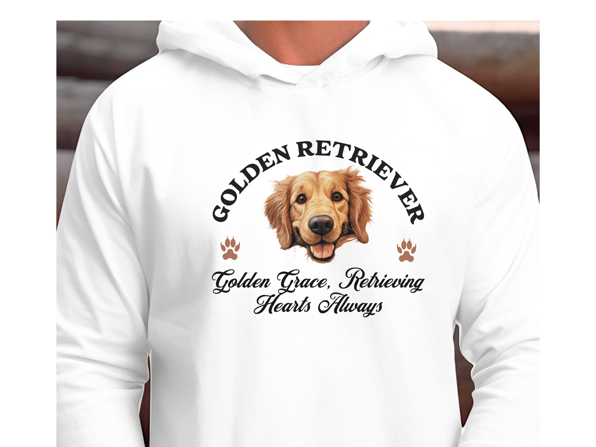 Golden Retriever Dog Hoodie – "Golden Grace, Retrieving Hearts Always" | Unisex Cozy Hoodie for Friendly, Loving Pups