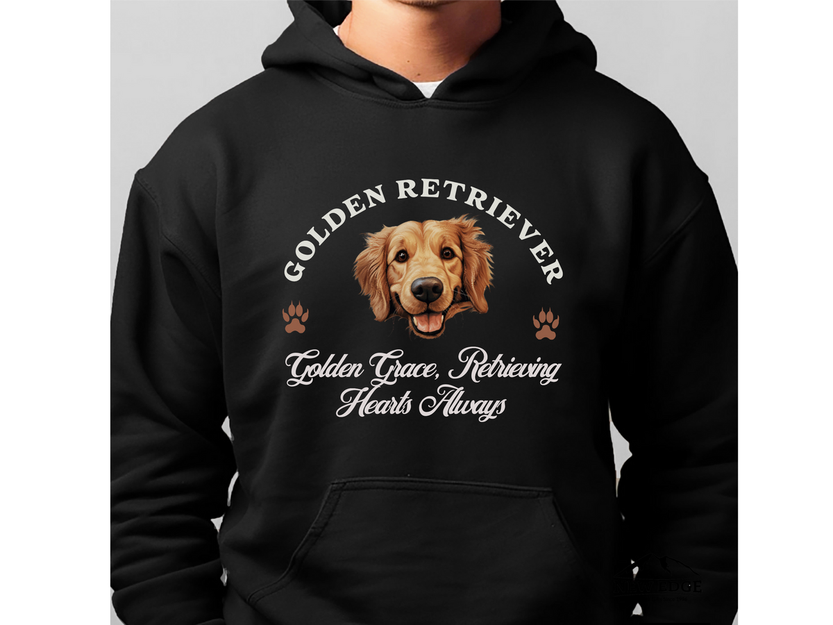 Golden Retriever Dog Hoodie – "Golden Grace, Retrieving Hearts Always" | Unisex Cozy Hoodie for Friendly, Loving Pups