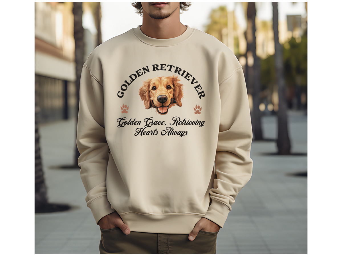 Golden Retriever Sweatshirt – Golden Grace, Retrieving Hearts Always – Unisex Dog Lover Apparel