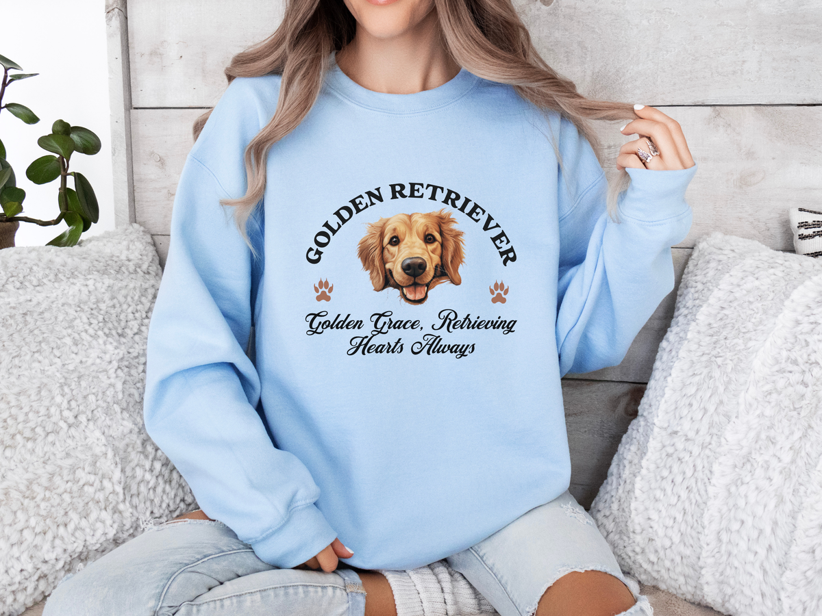 Golden Retriever Sweatshirt – Golden Grace, Retrieving Hearts Always – Unisex Dog Lover Apparel