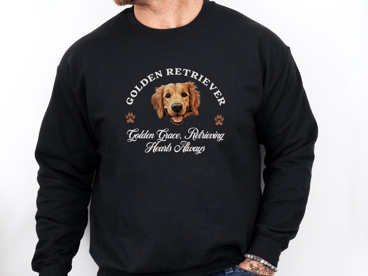 Golden Retriever Sweatshirt – Golden Grace, Retrieving Hearts Always – Unisex Dog Lover Apparel