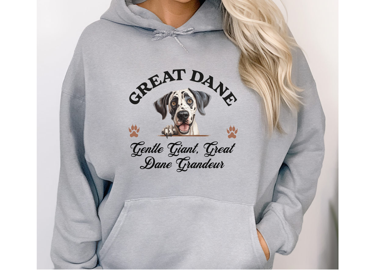 Great Dane Dog Hoodie – "Gentle Giant, Great Dane Grandeur" | Unisex Cozy Hoodie for Big Dogs with Big Hearts