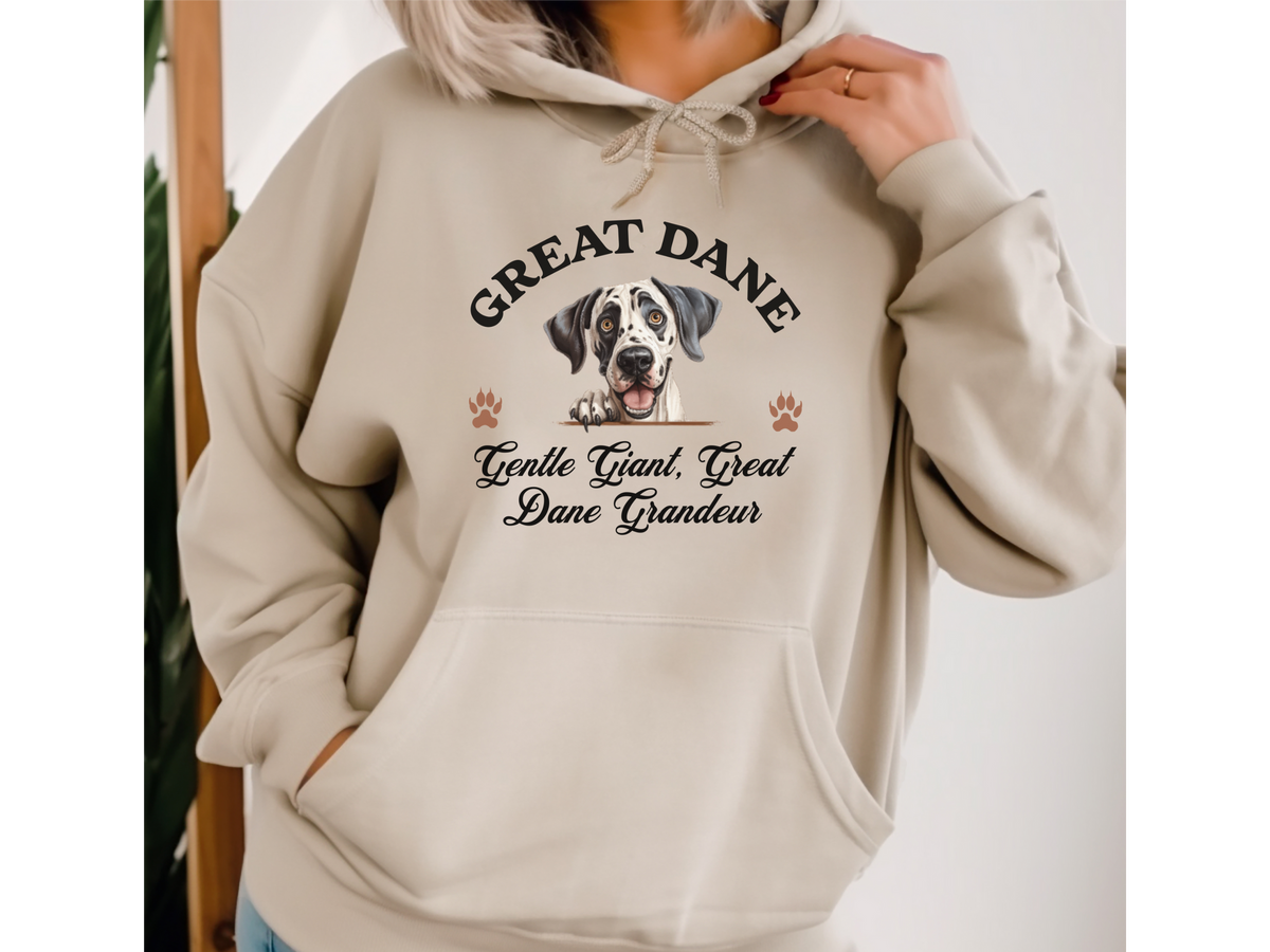 Great Dane Dog Hoodie – "Gentle Giant, Great Dane Grandeur" | Unisex Cozy Hoodie for Big Dogs with Big Hearts