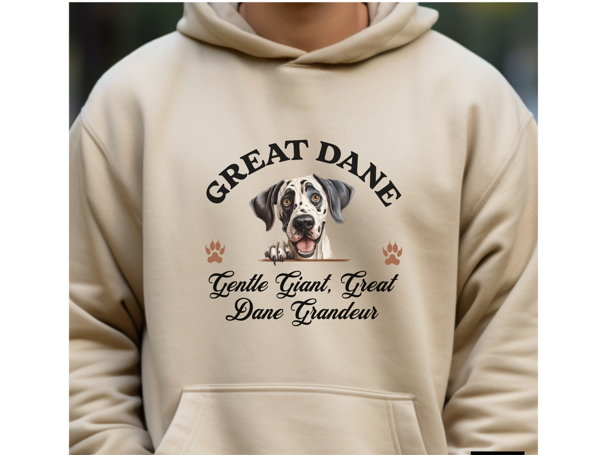 Great Dane Dog Hoodie – "Gentle Giant, Great Dane Grandeur" | Unisex Cozy Hoodie for Big Dogs with Big Hearts