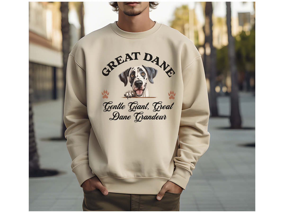 Great Dane Sweatshirt – Gentle Giant, Great Dane Grandeur – Unisex Dog Lover Apparel