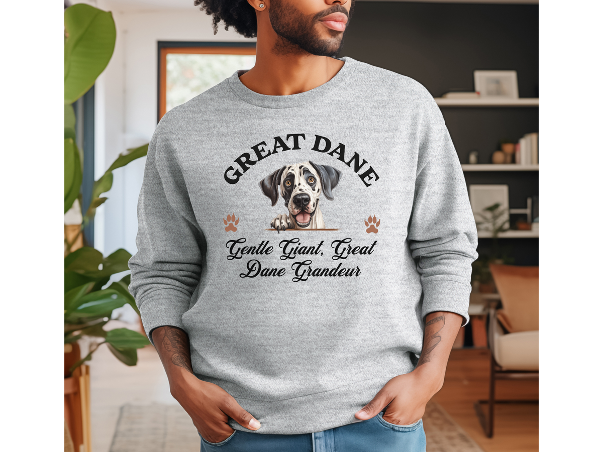 Great Dane Sweatshirt – Gentle Giant, Great Dane Grandeur – Unisex Dog Lover Apparel