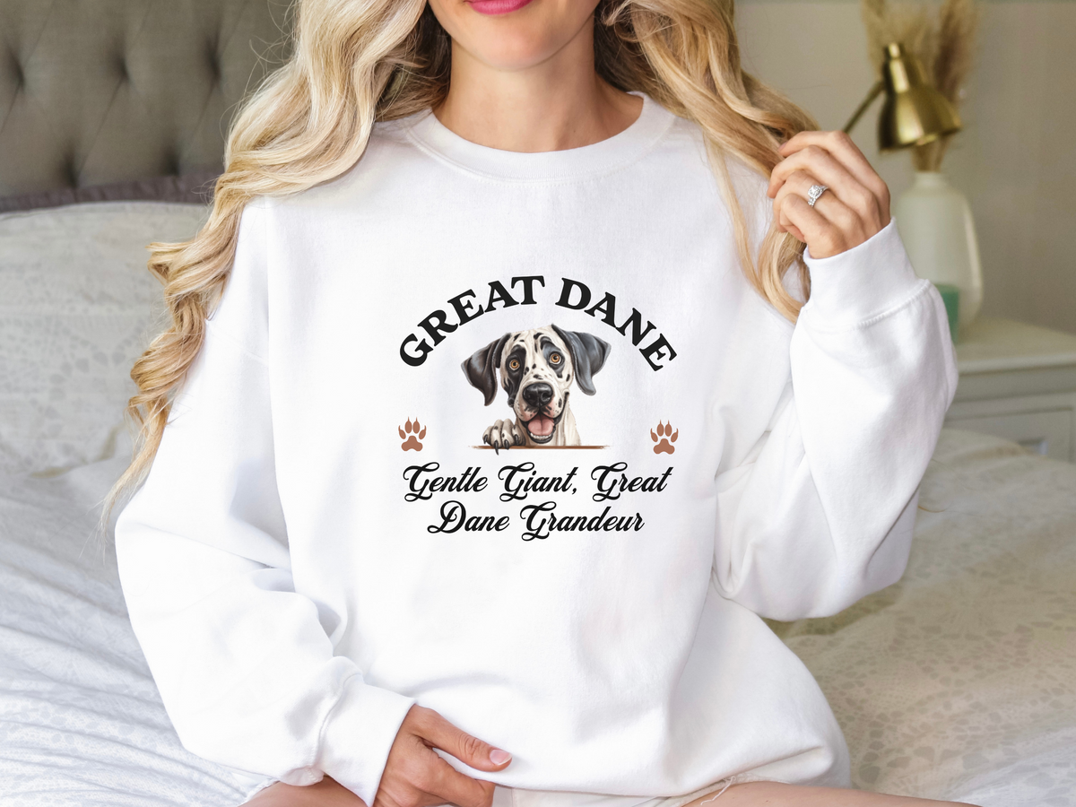 Great Dane Sweatshirt – Gentle Giant, Great Dane Grandeur – Unisex Dog Lover Apparel