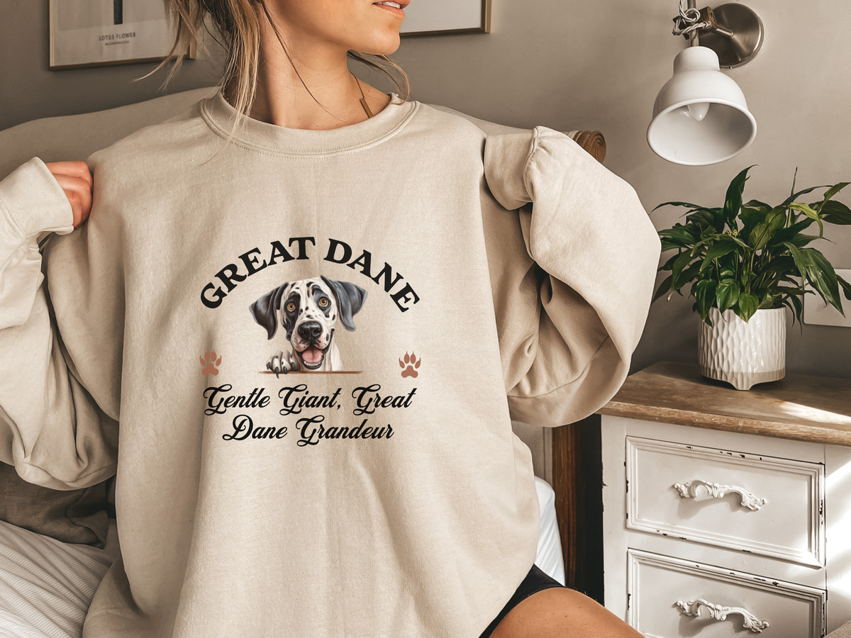 Great Dane Sweatshirt – Gentle Giant, Great Dane Grandeur – Unisex Dog Lover Apparel