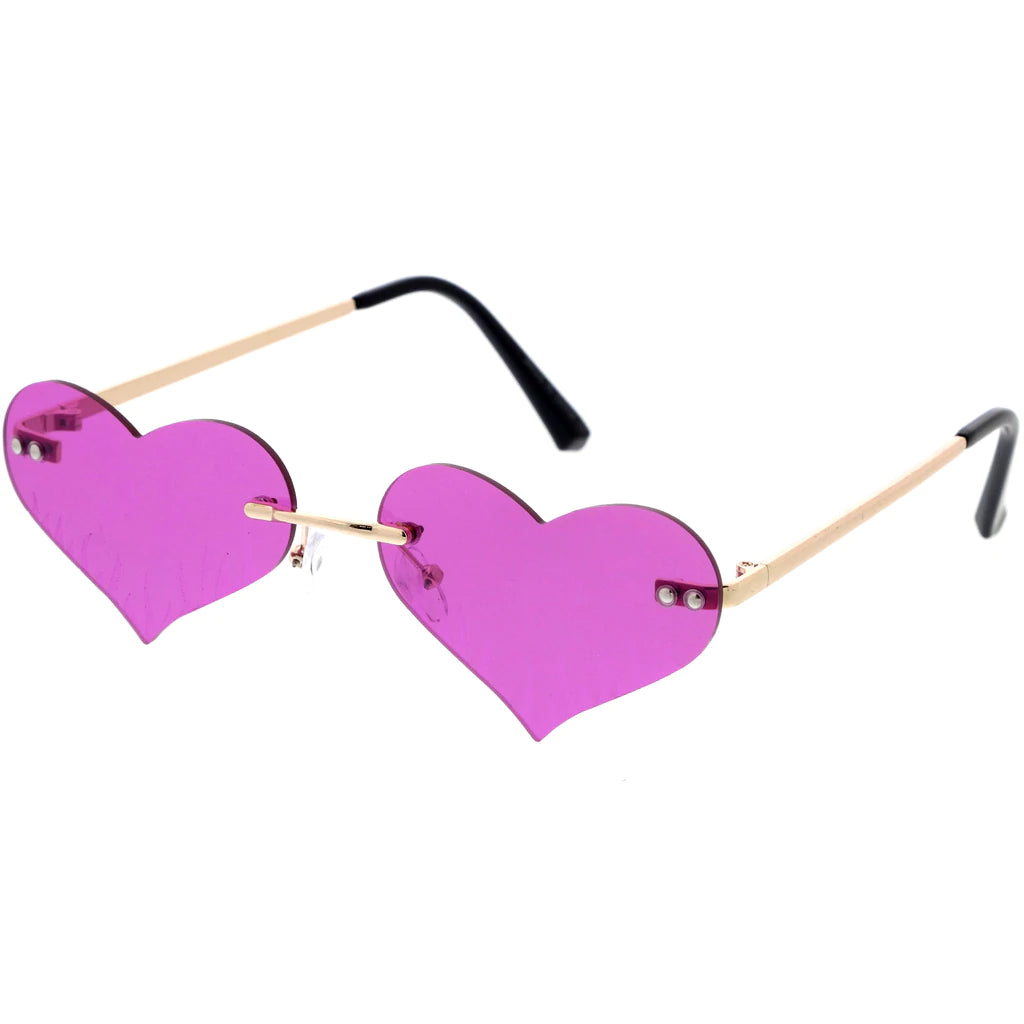 RIMLESS HEART SA796 METAL ASSORTS. COLORED SUNGLASSES