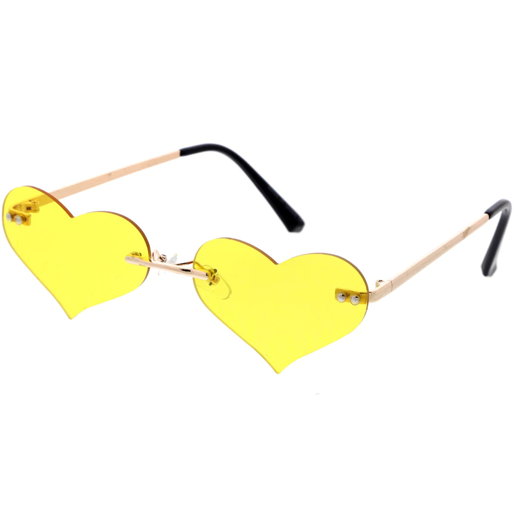 RIMLESS HEART SA796 METAL ASSORTS. COLORED SUNGLASSES