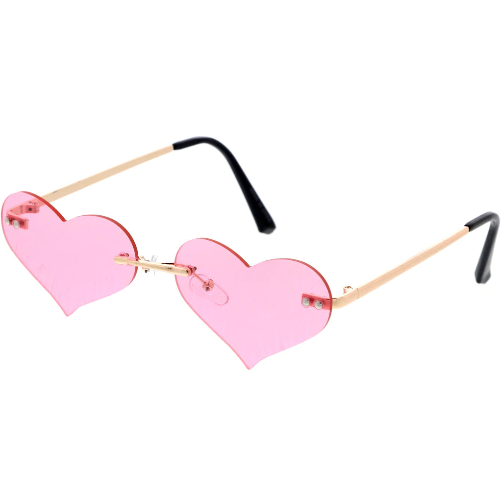 RIMLESS HEART SA796 METAL ASSORTS. COLORED SUNGLASSES