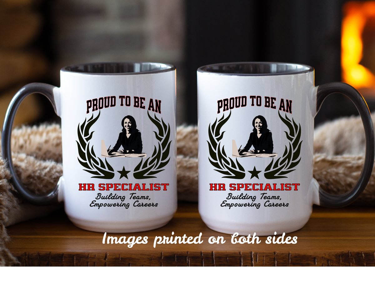 PROUD TO BE AN HR SPECIALIST Accent Coffee Mug – “Building Teams, Empowering Careers” – Human Resources Gift by New Edge Gifts and Novelties
