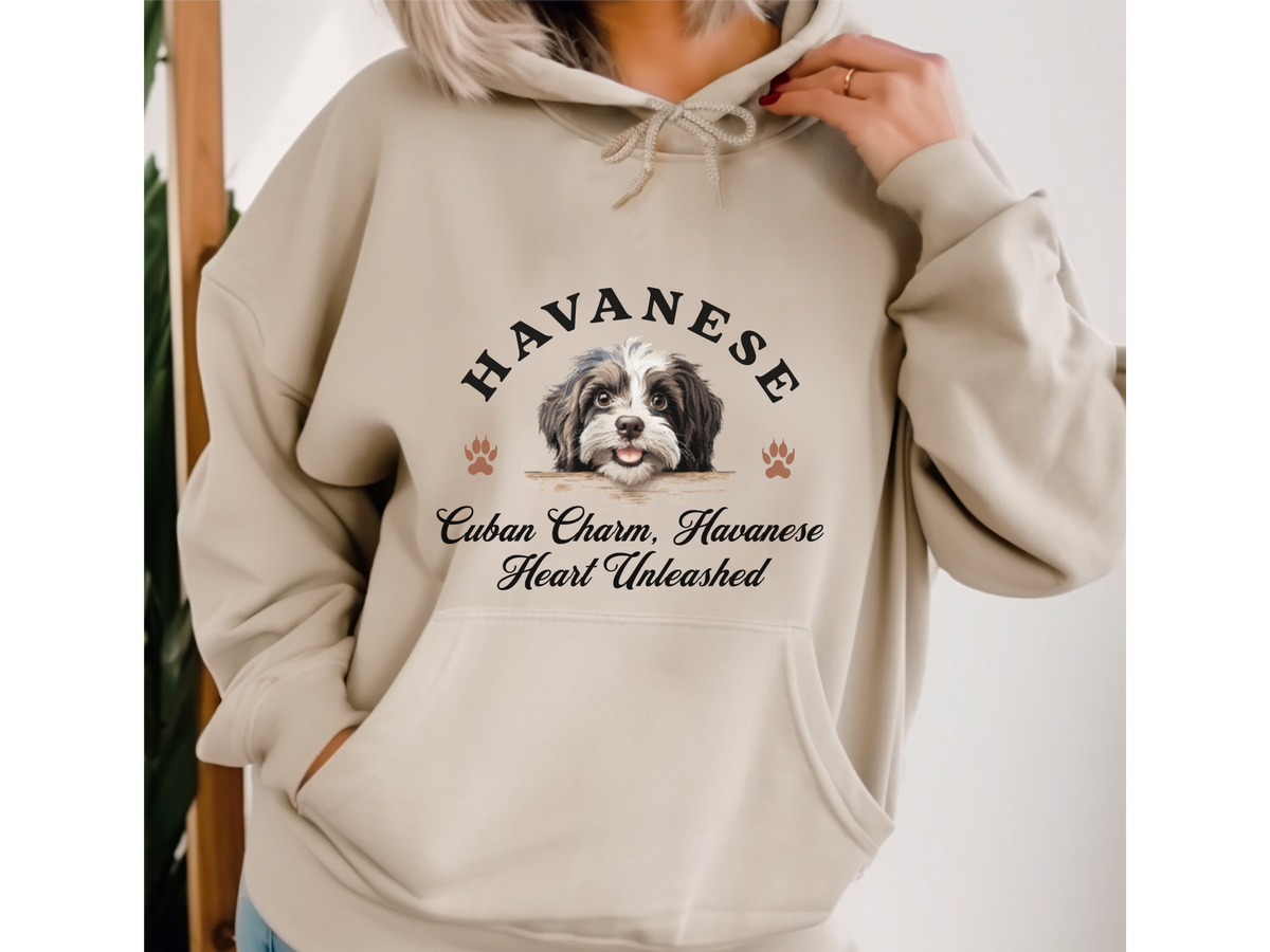 Havanese Dog Hoodie – "Cuban Charm, Havanese Heart Unleashed" | Unisex Cozy Hoodie for Playful & Loving Pups